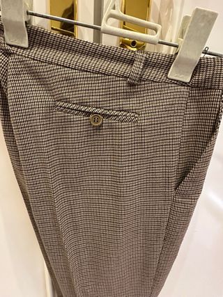 Pantalones cuadros Clockhouse beige/marrón