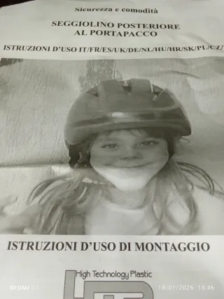 Seggiolino Bici Omologato Posteriore Bambino