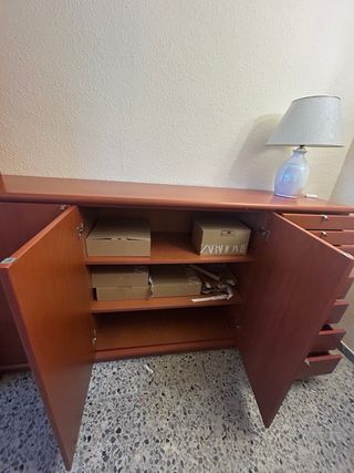 Mueble de salón madera y cristal como nuevo