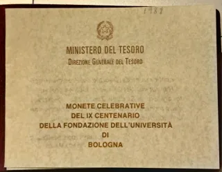 Trittico Argento Italia 1988 Università Bologna