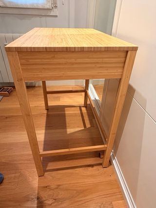 Mesa escritorio bambú con cajón + tablero