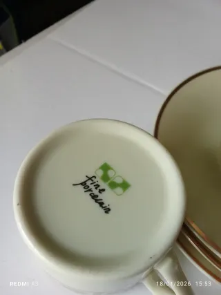 Set 5 Tazze Caffè Fine Porcellana Vintage