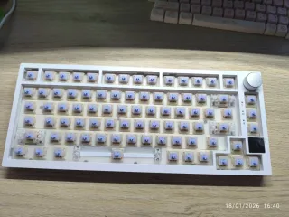 Teclado Ajazz AK820 Pro Morado/Blanco