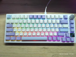 Teclado Ajazz AK820 Pro Morado/Blanco