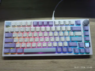 Teclado Ajazz AK820 Pro Morado/Blanco