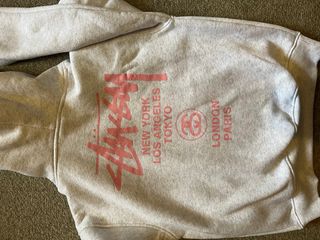 Sudadera Stussy Gris y Rosa