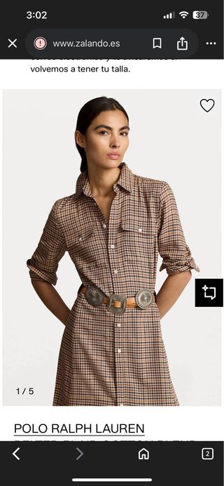 Vestido camisero Lauren Ralph Lauren rojo Talla S