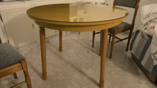 Mesa camilla redonda y 4 sillas