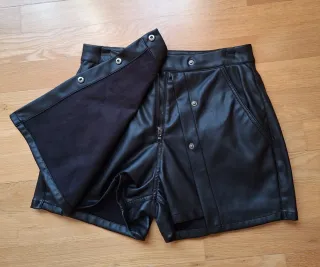 Falda pantalón efecto piel - S - Zara