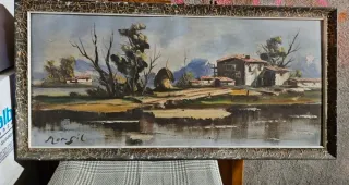 Cuadro largo paisaje rural 131 por 64