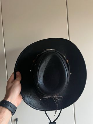 Cappello Cowboy Texas Similpelle Nero Toro Bull