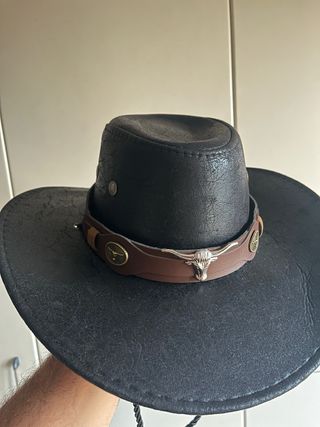 Cappello Cowboy Texas Similpelle Nero Toro Bull