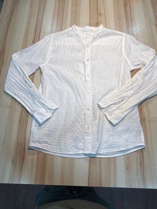 Camisa Mango Lino Blanca Talla 152cm