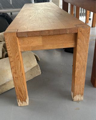Conjunto mesa y bancos madera maciza.