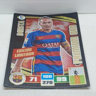 ⚽️ CROMO DE FUTBOL INIESTA PREMIUM ORO 2015-16