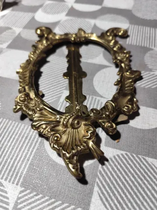 Marco latón y cobre antiguo 14 cm