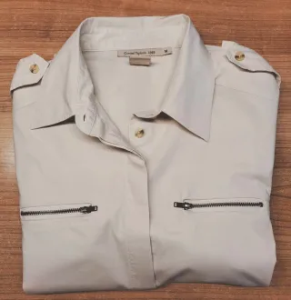 Camisa Cronel Tapioca Beige/Blanca Talla M