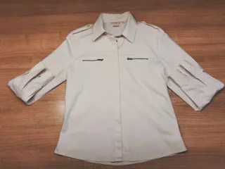 Camisa Cronel Tapioca Beige/Blanca Talla M