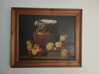 Pintura Bodegón Jarra y Frutas