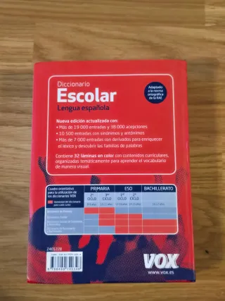 Diccionario escolar lengua español VOX