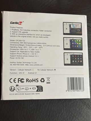 Carlinkit T2C Caja CarPlay Inalámbrica para Tesla