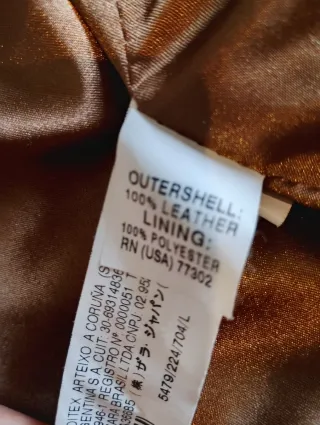 Cazadora de piel mujer marrón