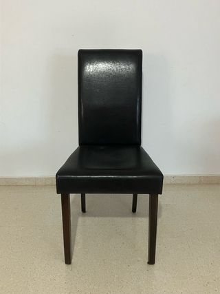 Sillas de comedor de piel y madera. 6 sillas.
