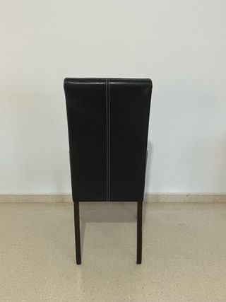 Sillas de comedor de piel y madera. 6 sillas.