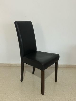 Sillas de comedor de piel y madera. 6 sillas.