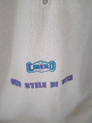 Sudadera vintage patchwork beige y azul unisex