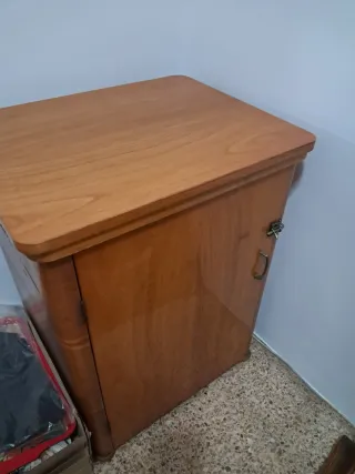 Máquina de coser con mueble de madera la rapida.