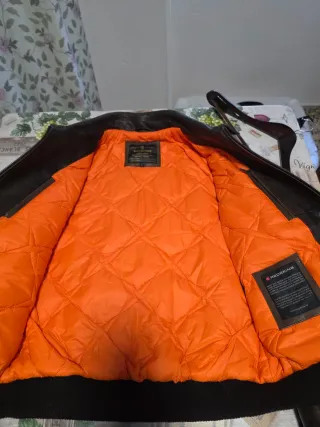 Chaqueta Cuero Aviador Redskins. Hombre. Nueva.