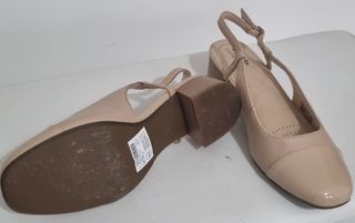 Zapato Clarks Tacón Bajo Beige Combinado