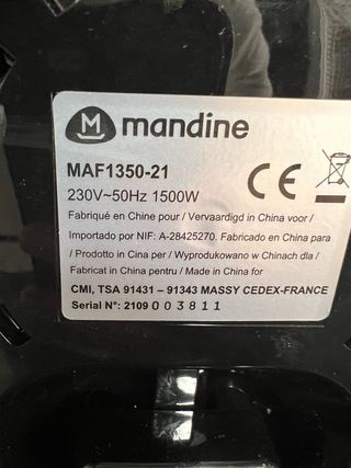 Freidora de Aire marca Mandine