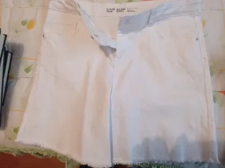 Pantalón corto blanco vaquero mujer