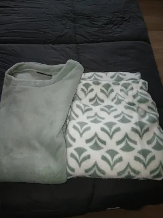 Pijama Invierno Verde y Blanco