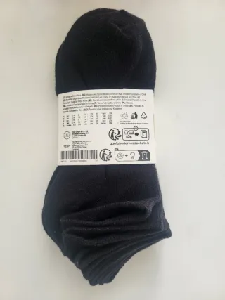 Calcetines tobilleros negros 5 pares. Unisex.