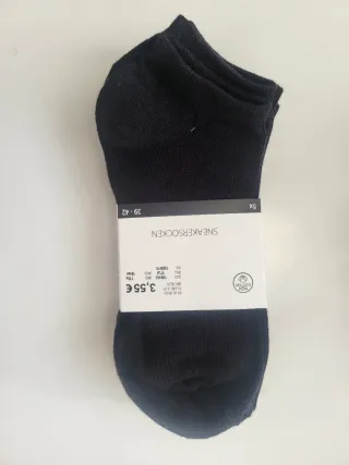 Calcetines tobilleros negros 5 pares. Unisex.