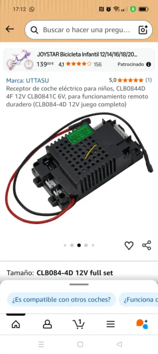 Receptor coche eléctrico radiocontrol CLB0844D