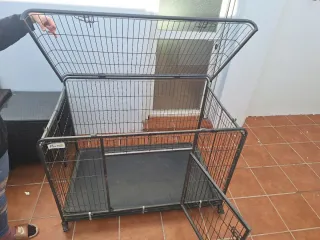 Jaula perro grande plegable 120x75 cm con ruedas