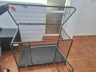 Jaula perro grande plegable 120x75 cm con ruedas