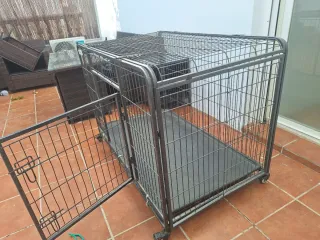 Jaula perro grande plegable 120x75 cm con ruedas