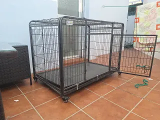 Jaula perro grande plegable 120x75 cm con ruedas