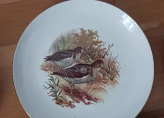 Fuente y 5 platos porcelana MAH Vigo