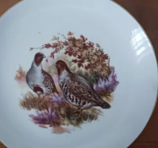 Fuente y 5 platos porcelana MAH Vigo