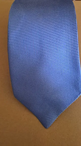 Corbata Burberry Seda Azul Plateado