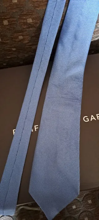 Corbata Burberry Seda Azul Plateado