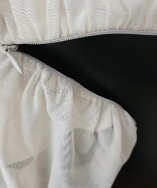 Top tul manga larga beige talla única