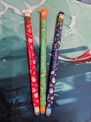 Set 3 penne cancellabili natalizie