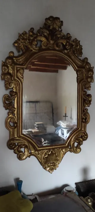 Espejo grandes dimensiones Antiguo Dorado Barroco